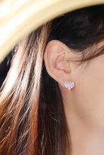 Load image into Gallery viewer, LUOWEND 18K White Gold Real Natural Pink Diamond Stud Earrings for Women