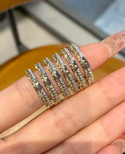 Load image into Gallery viewer, LUOWEND 18K White+Yellow Gold Natural Diamond Ring for Women