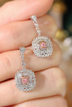 Load image into Gallery viewer, LUOWEND 18K White Gold Real Natural Pink Diamond Stud Earrings for Women