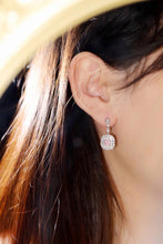 Load image into Gallery viewer, LUOWEND 18K White Gold Real Natural Pink Diamond Stud Earrings for Women