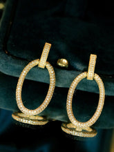 Load image into Gallery viewer, LUOWEND 18K White/Yellow Gold Natural Diamond Earrings for Women
