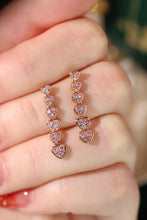 Load image into Gallery viewer, LUOWEND 18K Yellow Gold Real Natural Pink Diamond Drop Earrings for Women