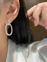 Load image into Gallery viewer, LUOWEND 18K White/Yellow Gold Natural Diamond Earrings for Women