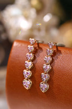 Load image into Gallery viewer, LUOWEND 18K Yellow Gold Real Natural Pink Diamond Drop Earrings for Women