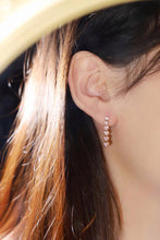 Load image into Gallery viewer, LUOWEND 18K Yellow Gold Real Natural Pink Diamond Drop Earrings for Women