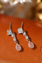 Load image into Gallery viewer, LUOWEND 18K White Gold Real Natural Pink Diamond Drop Earrings for Women