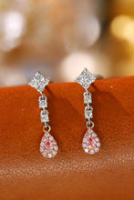 Load image into Gallery viewer, LUOWEND 18K White Gold Real Natural Pink Diamond Drop Earrings for Women