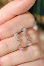 Load image into Gallery viewer, LUOWEND 18K White Gold Real Natural Pink Diamond Drop Earrings for Women
