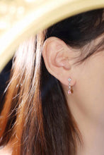 Load image into Gallery viewer, LUOWEND 18K White Gold Real Natural Pink Diamond Drop Earrings for Women
