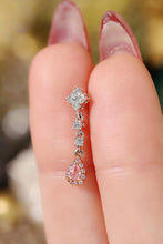 Load image into Gallery viewer, LUOWEND 18K White Gold Real Natural Pink Diamond Drop Earrings for Women