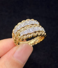 Load image into Gallery viewer, LUOWEND 18K Yellow Gold Natural Diamond Ring for Women