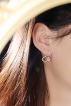 Load image into Gallery viewer, LUOWEND 18K White Gold Real Natural Pink Diamond Stud Earrings for Women