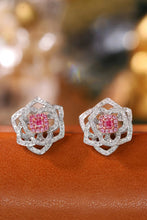 Load image into Gallery viewer, LUOWEND 18K White Gold Real Natural Pink Diamond Stud Earrings for Women