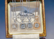 Load image into Gallery viewer, LUOWEND 18K White or Rose Gold Real Natural Diamond Pendant Necklace for Women