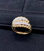 Load image into Gallery viewer, LUOWEND 18K Yellow Gold Natural Diamond Ring for Women