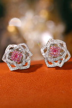 Load image into Gallery viewer, LUOWEND 18K White Gold Real Natural Pink Diamond Stud Earrings for Women