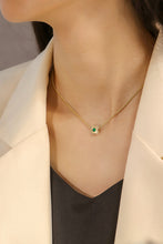 Load image into Gallery viewer, LUOWEND 18K Yellow Gold Real Natural Emerald and Diamond Gemstone Necklace for Women