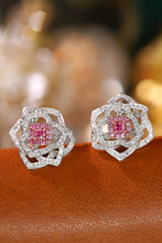 Load image into Gallery viewer, LUOWEND 18K White Gold Real Natural Pink Diamond Stud Earrings for Women
