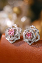 Load image into Gallery viewer, LUOWEND 18K White Gold Real Natural Pink Diamond Stud Earrings for Women