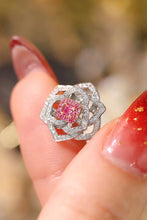 Load image into Gallery viewer, LUOWEND 18K White Gold Real Natural Pink Diamond Stud Earrings for Women