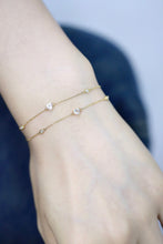 Load image into Gallery viewer, LUOWEND 18K Yellow Gold Real Natural Aquamarine Bracelet for Women