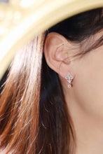 Load image into Gallery viewer, LUOWEND 18K White Gold Real Natural Pink Diamond Earrings for Women