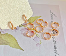 Load image into Gallery viewer, LUOWEND 18K Rose or Yellow Gold Hoop Earrings for Women