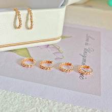 Load image into Gallery viewer, LUOWEND 18K Rose or Yellow Gold Hoop Earrings for Women