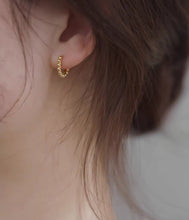 Load image into Gallery viewer, LUOWEND 18K Rose or Yellow Gold Hoop Earrings for Women