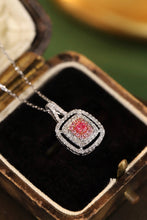 Load image into Gallery viewer, LUOWEND 18K White Gold Real Natural Pink Diamond Pendant Necklace for Women