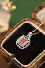 Load image into Gallery viewer, LUOWEND 18K White Gold Real Natural Pink Diamond Pendant Necklace for Women