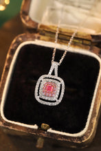 Load image into Gallery viewer, LUOWEND 18K White Gold Real Natural Pink Diamond Pendant Necklace for Women