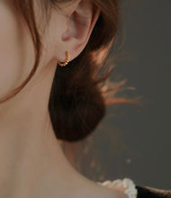 Load image into Gallery viewer, LUOWEND 18K Rose or Yellow Gold Hoop Earrings for Women