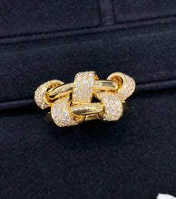 Load image into Gallery viewer, LUOWEND 18K Yellow Gold Natural Diamond Ring for Women