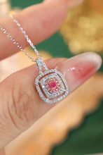 Load image into Gallery viewer, LUOWEND 18K White Gold Real Natural Pink Diamond Pendant Necklace for Women