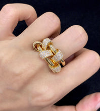 Load image into Gallery viewer, LUOWEND 18K Yellow Gold Natural Diamond Ring for Women