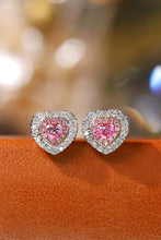 Load image into Gallery viewer, LUOWEND 18K White Gold Real Natural Pink Diamond Stud Earrings for Women