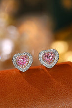 Load image into Gallery viewer, LUOWEND 18K White Gold Real Natural Pink Diamond Stud Earrings for Women