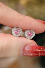 Load image into Gallery viewer, LUOWEND 18K White Gold Real Natural Pink Diamond Stud Earrings for Women