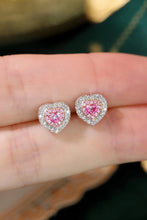 Load image into Gallery viewer, LUOWEND 18K White Gold Real Natural Pink Diamond Stud Earrings for Women