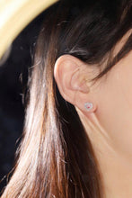 Load image into Gallery viewer, LUOWEND 18K White Gold Real Natural Pink Diamond Stud Earrings for Women