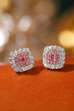 Load image into Gallery viewer, LUOWEND 18K White Gold Real Natural Pink Diamond Stud Earrings for Women
