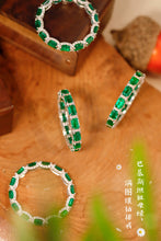 Load image into Gallery viewer, LUOWEND 18K White Gold Real Natural Emerald Ring for Women