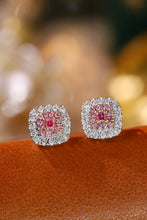 Load image into Gallery viewer, LUOWEND 18K White Gold Real Natural Pink Diamond Stud Earrings for Women