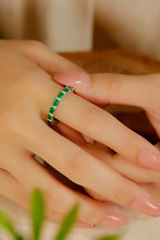 Load image into Gallery viewer, LUOWEND 18K White Gold Real Natural Emerald Ring for Women