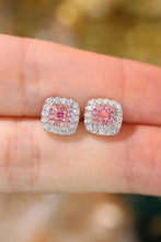 Load image into Gallery viewer, LUOWEND 18K White Gold Real Natural Pink Diamond Stud Earrings for Women