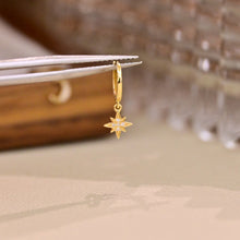 Load image into Gallery viewer, LUOWEND 18K Yellow Gold Real Natural Diamond Hoop Earrings for Women