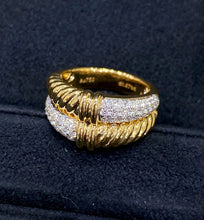 Load image into Gallery viewer, LUOWEND 18K White+Yellow Gold Natural Diamond Ring for Women