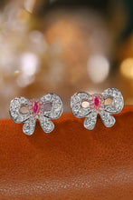 Load image into Gallery viewer, LUOWEND 18K White Gold Real Natural Pink Diamond Stud Earrings for Women