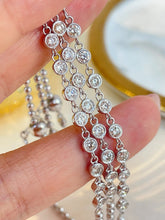 Load image into Gallery viewer, LUOWEND 18K White or Yellow Gold Natural Diamond Bracelet for Women